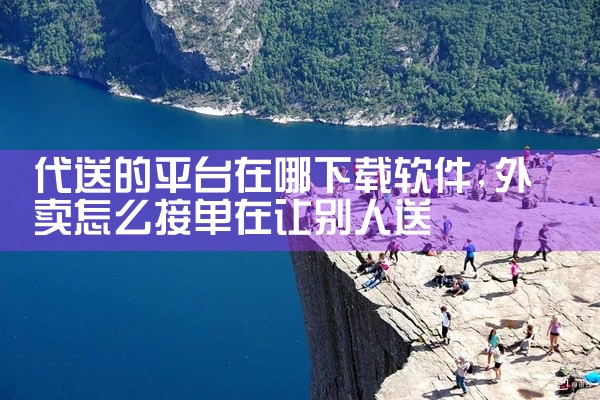 代送的平台在哪下载软件