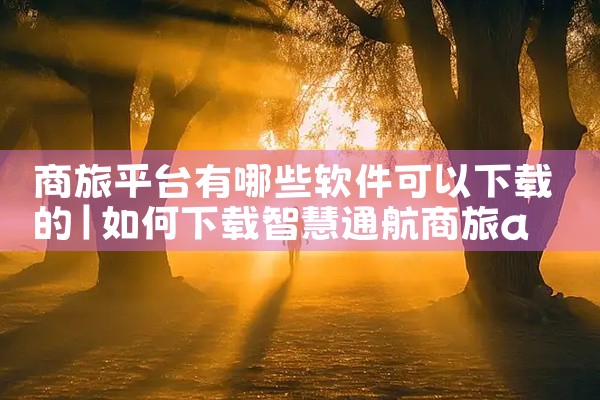 商旅平台有哪些软件可以下载的