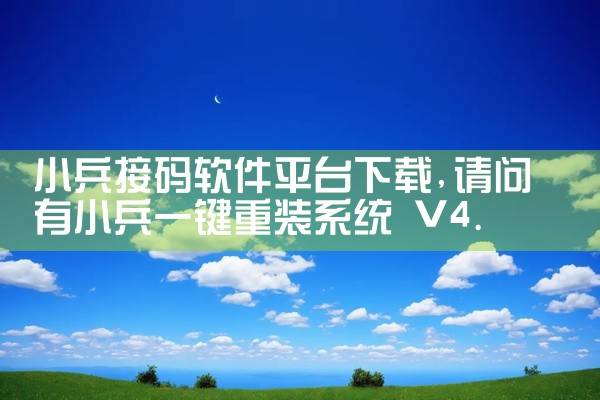小兵接码软件平台下载