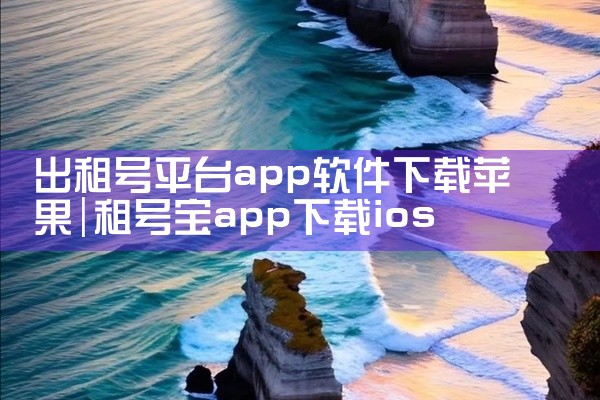 出租号平台app软件下载苹果